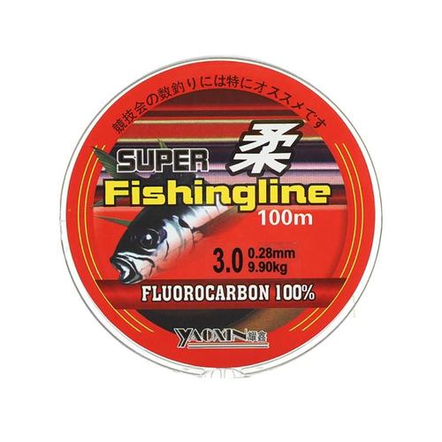 Fil de pêche fluorocarbone, Super solide, Transparent fishing line 100m 