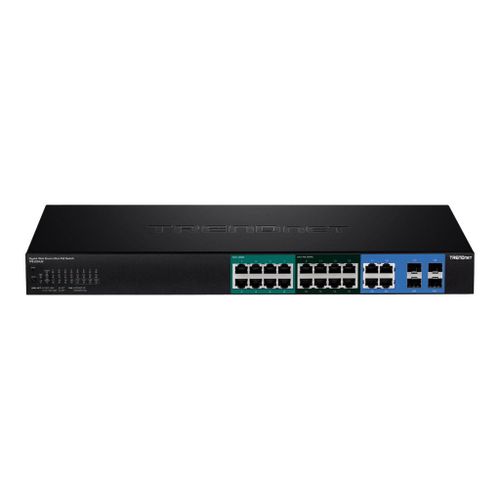 TRENDnet TPE 204US - Commutateur - intelligent - 8 x 10/100/1000 (UPOE) + 8 x 10/100/1000 (PoE+) + 4 x SFP Gigabit partagé - Montable sur rack - UPOE (370 W)