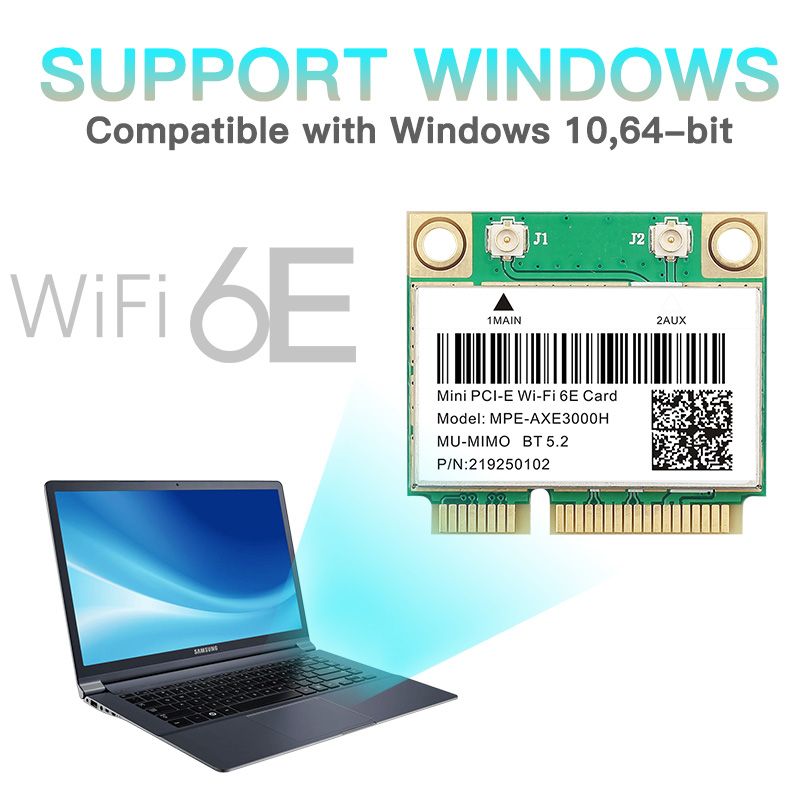 Wifi 6e ax210 - 5374Mbps Wifi 6E AX210 Mini PCIE Carte Wifi ... - 4