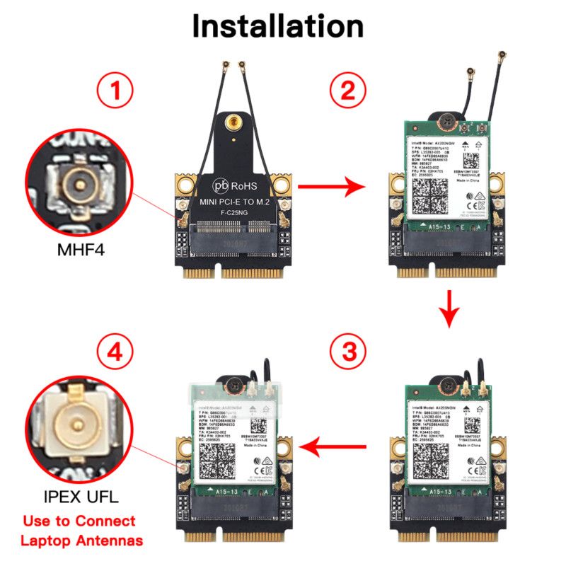 M.2  mini PCIE - Adaptateur convertisseur sans fil M.2 NGFF... - 3