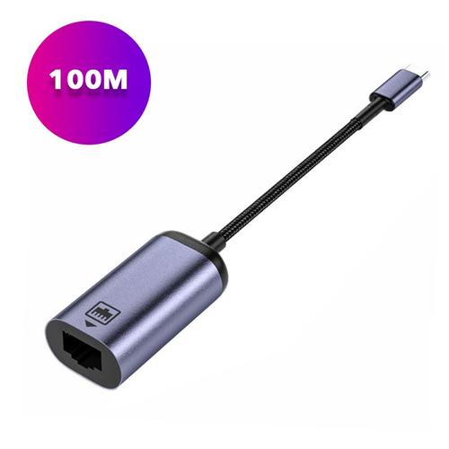 100m avec câble - Adaptateur Convertisseur Ethernet Rj45 Lan Usb Type C 3.1 Vers Prise Réseau Filaire Externe Gigabit, Pour Macbook Win 7/8/10