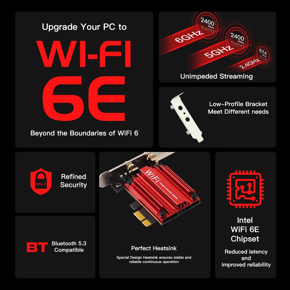 WiFi 6 PCE-AX200 - Adaptateur De Carte Rseau Sans Fil, Wi-f... - 2