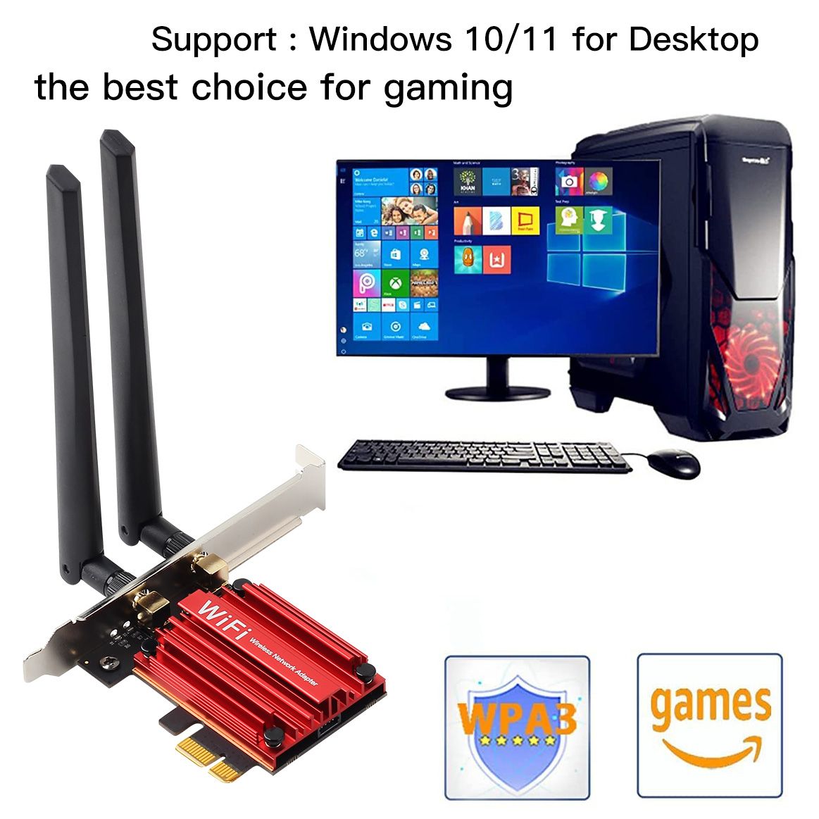 WiFi 6 PCE-AX200 - Adaptateur De Carte Rseau Sans Fil, Wi-f... - 3