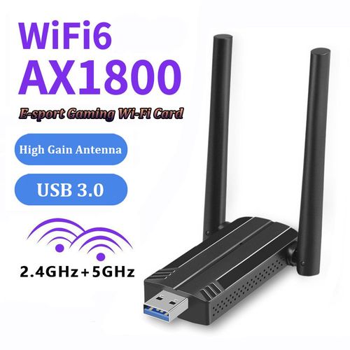 Ax1800 wifi 6 - Adaptateur Sans Fil Pour Jeu, Dongle Usb 2.4, 3.0/5ghz, Carte Réseau Récepteur Wifi 6, Pour Windows 10/11