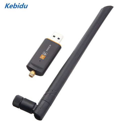 Noir - Adaptateur USB 3.0 1200Mbps Wifi Lan Dongle avec antenne pour ordinateur portable, 2.4G et 5G bande RTL8812BU sans fil AC Wlan touristes bande stérilisation 11ac