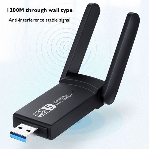 Modèle C de 1200 Mbps C - adaptateur USB Wi Fi 5G double bande pour ordinateur portable, carte réseau sans fil, Dongle Wi Fi
