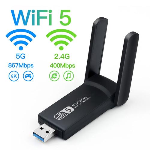 Wifi 5 1200m - Adaptateur Wi-fi 6 Usb 1800 Mb/s, 5g/2.4ghz, Usb 3.0, Dongle Sans Fil, Carte Réseau 802.11ax, Antenne À Gain Élevé, Windows 7/10/11
