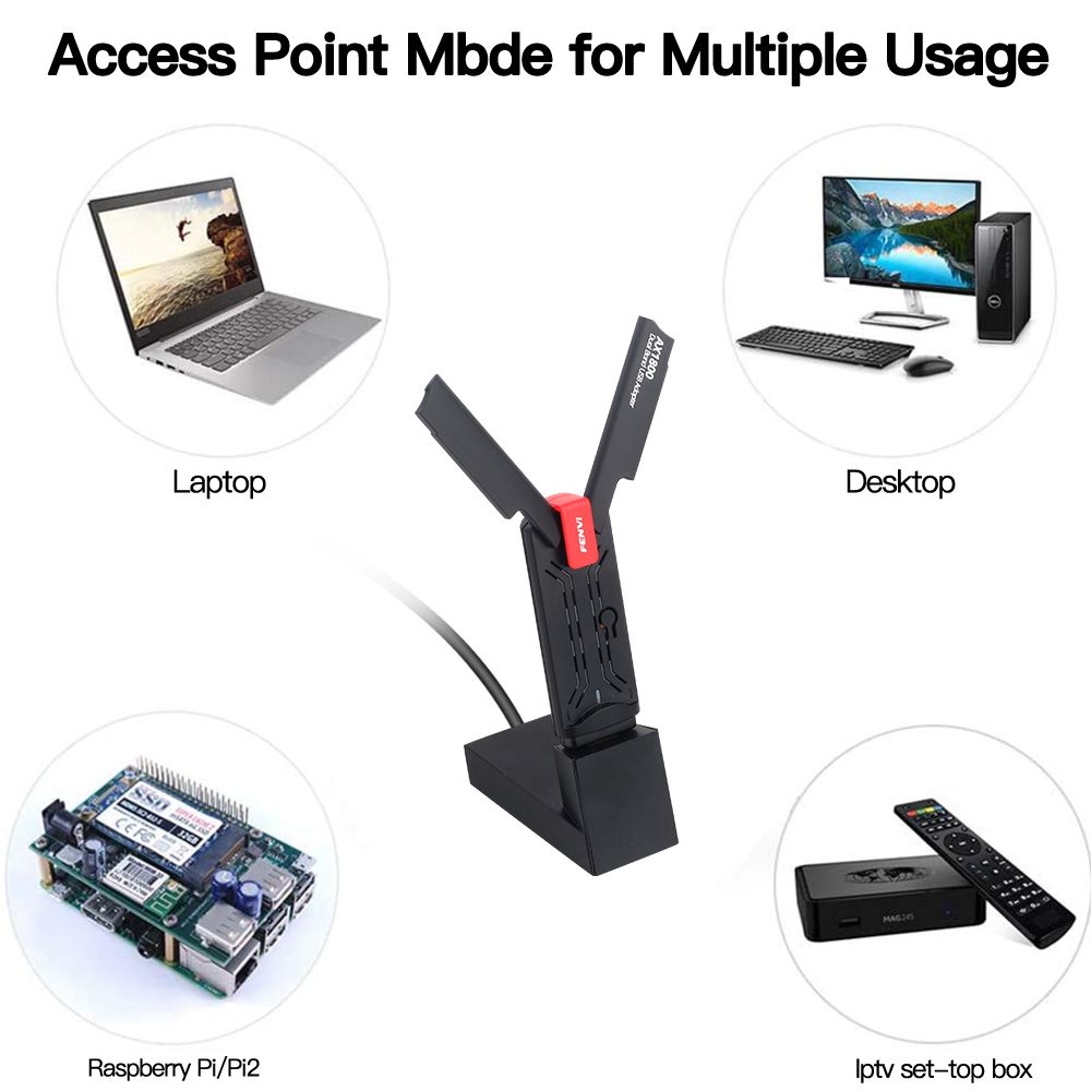 WiFi 6 1800m - Adaptateur WiFi 2.4G/5GHz double bande 802.11... - 3