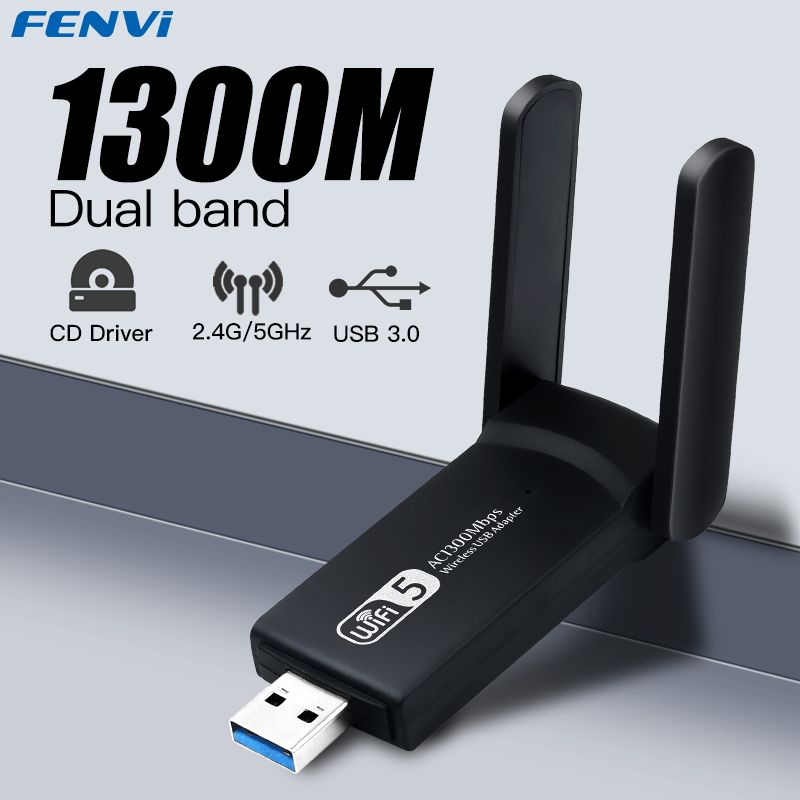 WiFi 5 1300m - Adaptateur WiFi 2.4G/5GHz double bande 802.11...