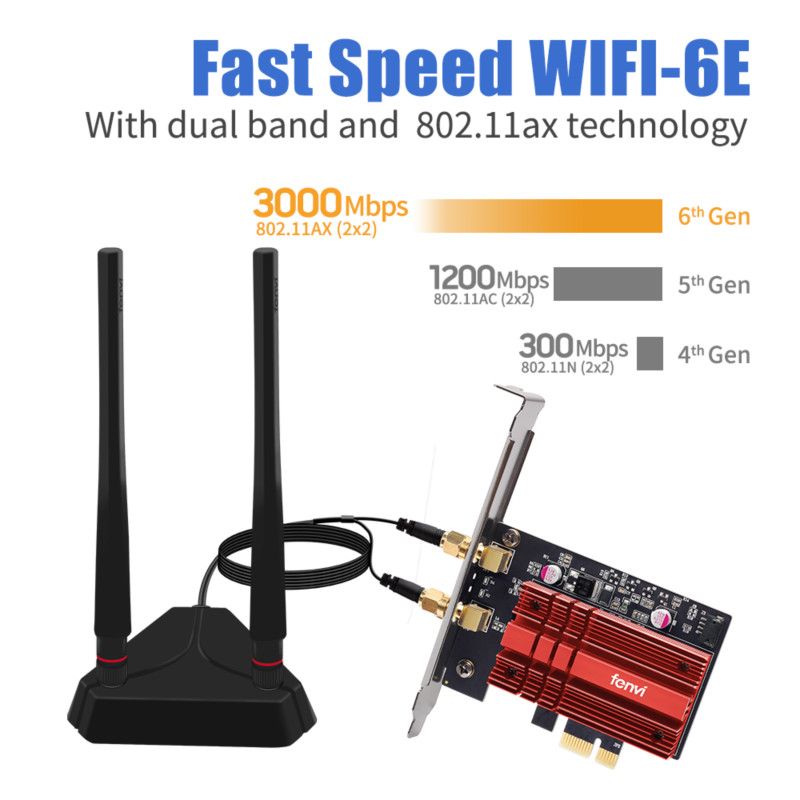 Fv-axe3000pro - Adaptateur Wi-fi 6e Intel Ax210,Pcie, Carte ... - 3
