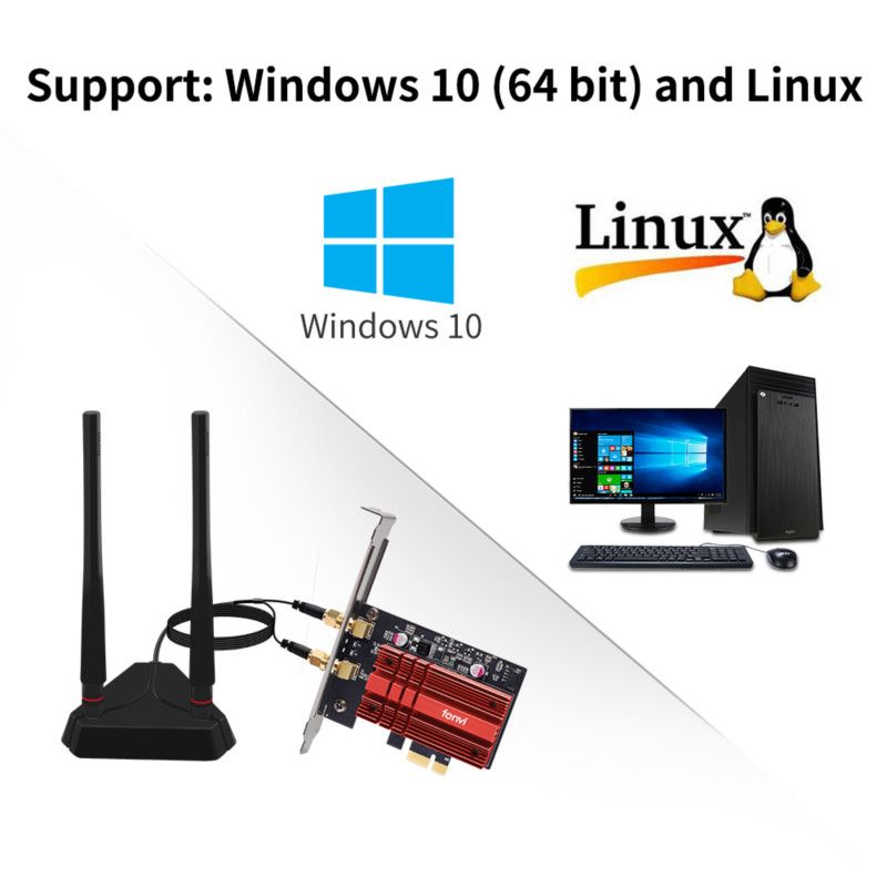 Fv-axe3000pro - Adaptateur Wi-fi 6e Intel Ax210,Pcie, Carte ... - 4