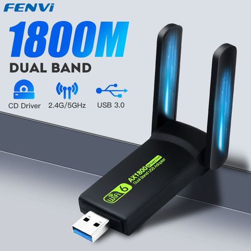 WiFi 6 1800Mbps - Adaptateur Wifi 6 Usb 1800, 3.0 Mbps, 802.11ax, 2.4g/5ghz, Dongle Sans Fil, Carte Réseau Rtl8832au, Prise En Charge De Win 7 10 11 Pour Pc