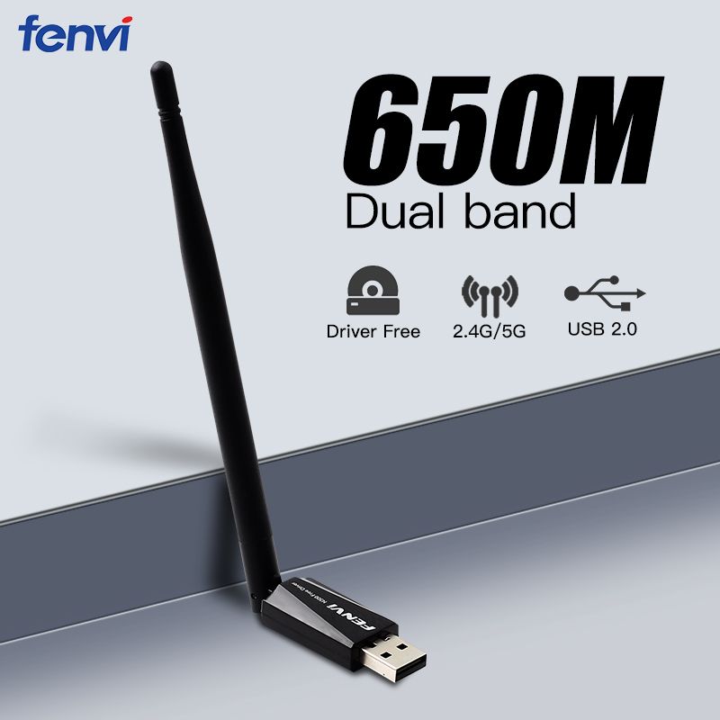 Carte 650m USB2.0 - adaptateur WiFi Bnad double, 1300Mbps, 8...