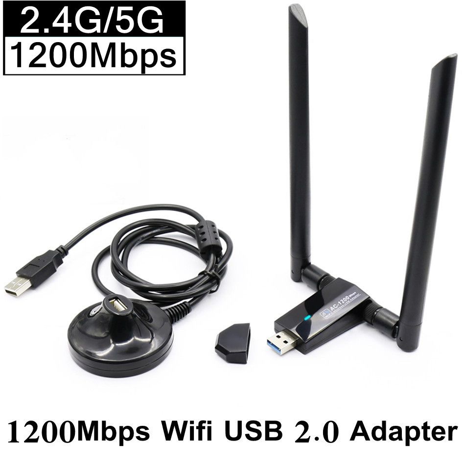 Noir - Adaptateur Wifi Sans Fil Usb 3.0, 1200mbps, Dongle 2....