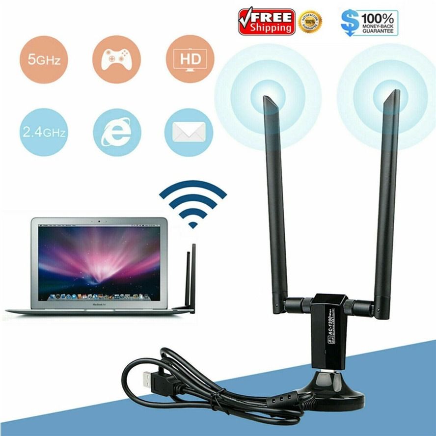 Noir - Adaptateur Wifi Sans Fil Usb 3.0, 1200mbps, Dongle 2.... - 2