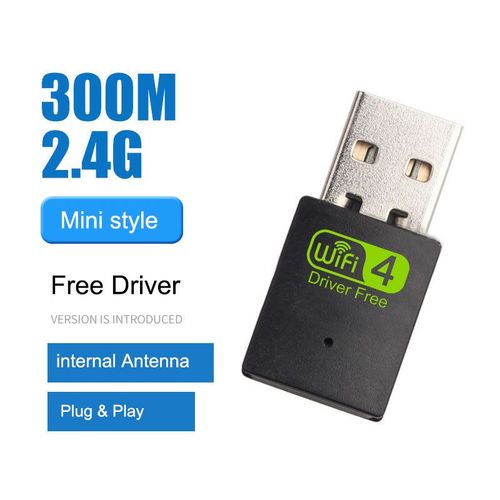 300m-min - Adaptateur Wifi Sans Fil Usb , 2.4g/ 5ghz, Antenne Pc/tablette, Récepteur De Carte Réseau, Pilote Gratuit