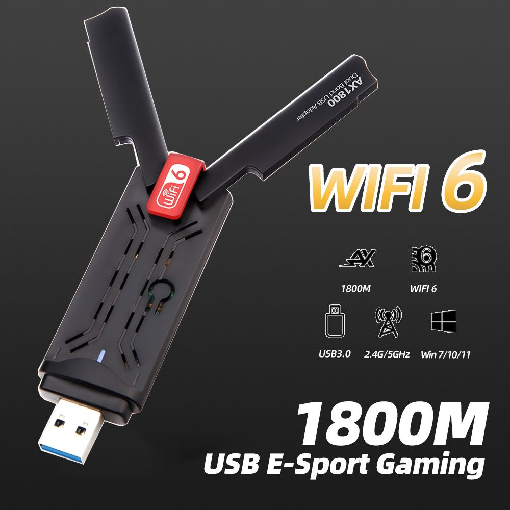 Wifi6 1800Mbps 1 - Adaptateur Wi-fi Usb 1800 802.11ax, 2.4/5... - 3
