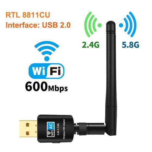 AC6002 - adaptateur Wifi USB 600Mbps 2.4GHz + 5.8GHz, récepteur Wifi, carte réseau 1300Mbps, antenne haute vitesse