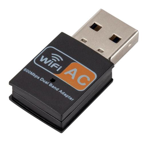 600 Mbps - Adaptateur WiFi USB sans fil, carte réseau, dongle PC, 600Mbps, 2.4GHz + 5GHz, bande touristique