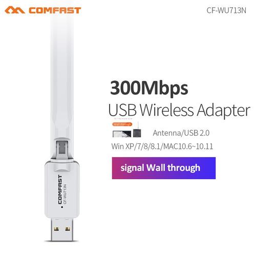 Antenne flexible USB adaptateur wifi MT7603 300Mbps 3dbi, carte réseau sans fil stérilisation 11b/n émetteur PC WAP récepteur FI
