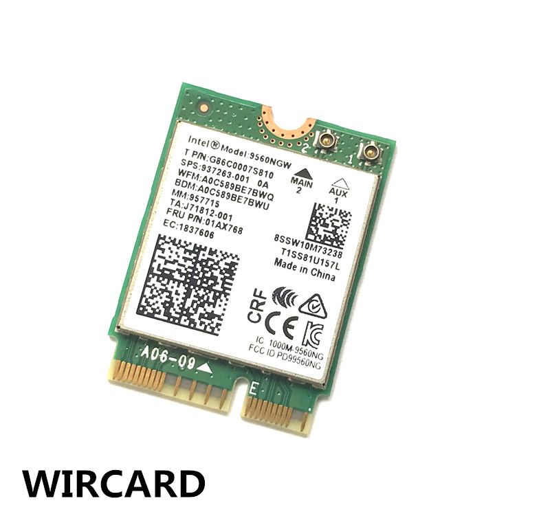 Carte Double Bande Wi-fi Ac 9560, 2x2, Bt 2.4, Pour Intel 95... - 3