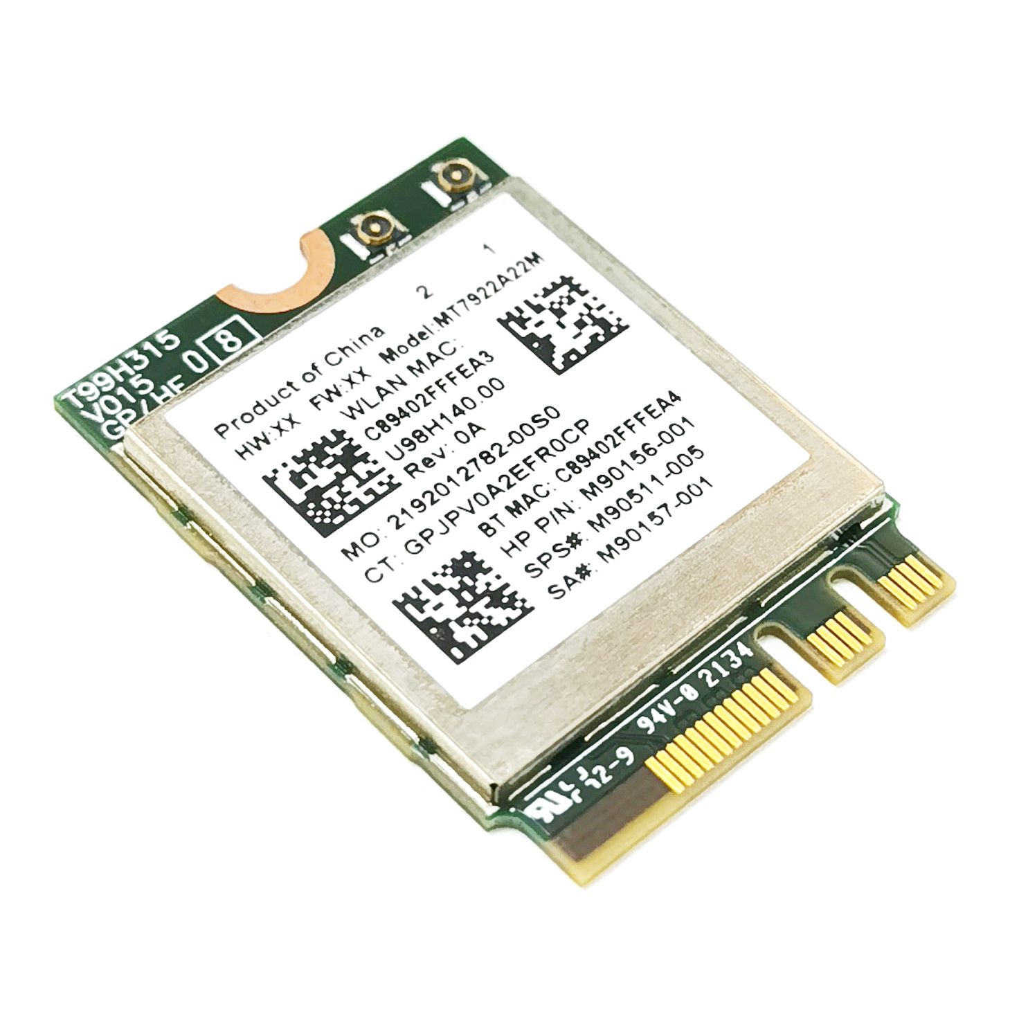 MT7922 - Carte Lan Wi-fi 6e Mt7922, 2400 Mb/s, M.2 Ngff, San... - 2