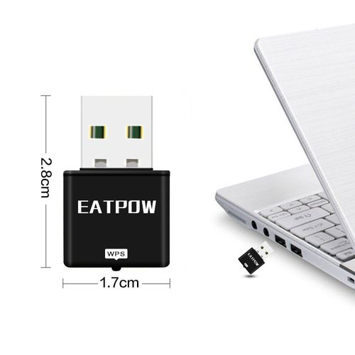 Noir - carte réseau 2.4GHz RTL8192, adaptateur USB sans fil, Dongle Wifi, 2.4G, 300Mbps, pour ordinateur portable
