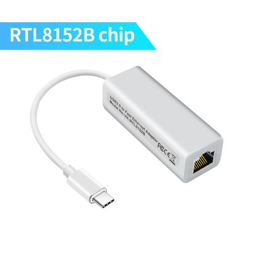 RTL8152B - Carte réseau filaire USB Type C vers Ethernet RJ45, super vitesse, adaptateur PC, 2.0 Mbps, Windows 7