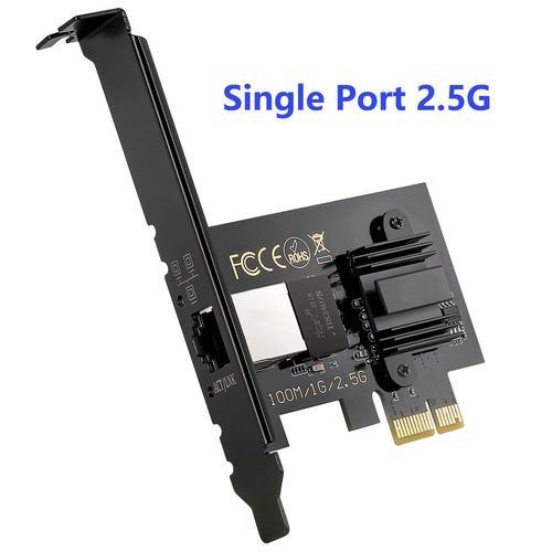 Noir - Carte réseau PCI Express, 2.5 Gigabit, i225, 100/1000/2500Mbps, RJ45 LAN, adaptateur convertisseur, compatible Windows/Linux/discreciel