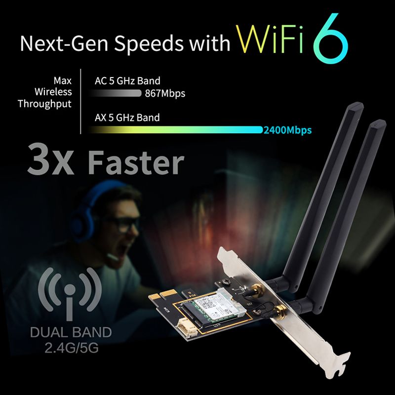 Ax200 - Carte Rseau Sans Fil Intel Ax200 Pcie 2400mbps, 802... - 4