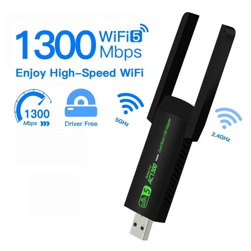 AC1300 - Carte réseau sans fil WiFi USB 1300, 5 mesurz, 3.0 Mbps, 2.4G, stérilisation, adaptateur 11ac, AClingFor Laptop, PC, Mini Dongle, pilote gratuit