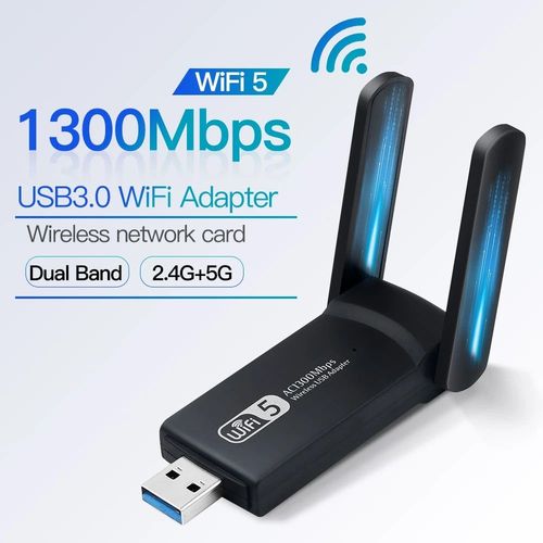 AC1300 - Carte réseau sans fil WiFi USB 1300, 5 mesurz, 3.0 Mbps, 2.4G, stérilisation, adaptateur 11ac, AClingFor Laptop, PC, Mini Dongle, pilote gratuit