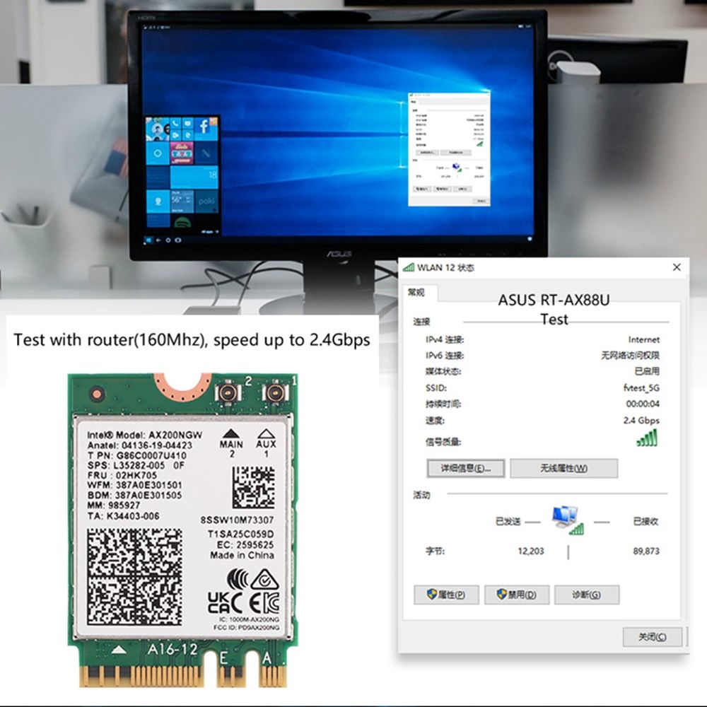 Ax200ngw - Carte Rseau Wi-fi 6 Intel Ax200 802.11ax, 3000/5... - 4
