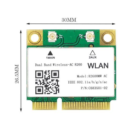 8260HMW - Carte réseau Wi Fi sans fil AC 8260 8260HMW 8260AC Mini PCI e 2.4G 5G WAP FI pour la stérilisation Intel 8260 11a/b/g/n/ac + Bluetooth 4.2 867Mbps