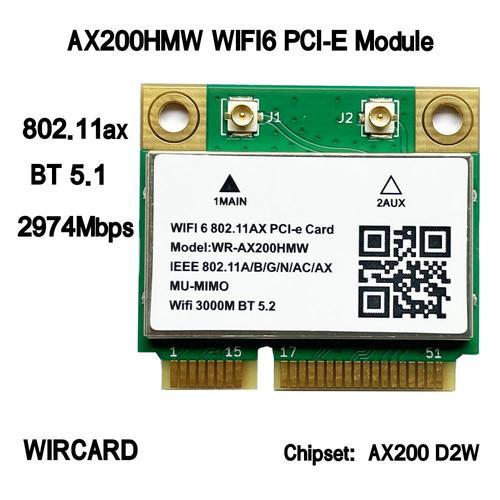carte réseau wi fi 6, Module MINI PCIE 802.11ax, 160Mhz, pour ordinateur portable, windows 10, AX200HMW, AX200