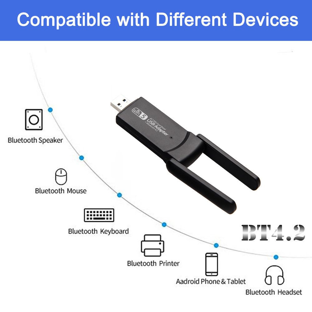 Seulement WiFi - Carte Rseau Wifi Double Bande 802.11ac Usb... - 4