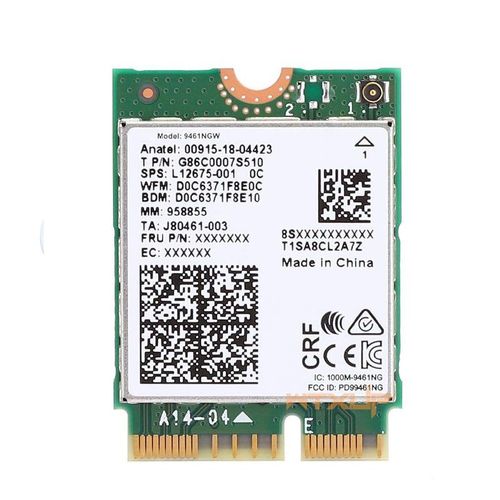 9461ngw - Carte Wifi Ac 9461/5 Ghz, Bluetooth 2.4, Double Bande, Avec Antenne D'extension, Sans Fil, Pour Intel 9461ngw 802.11ac M2 Key E Cnvi 5.0g/5g