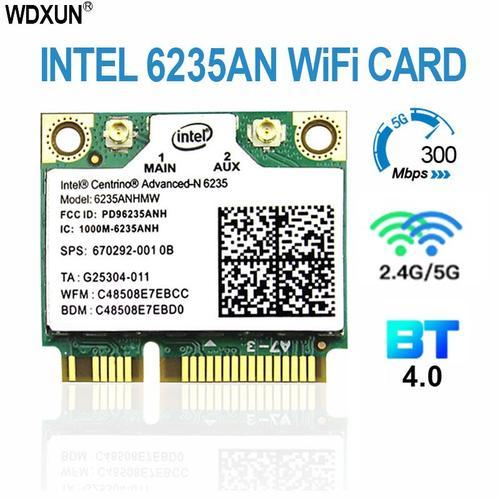Carte Wifi Intel Centrino Advanced N 6235 6235 Mini, Pci-e 802.11agn Double Bande, 300 Mbps, Bluetooth 4.0, Sans Fil