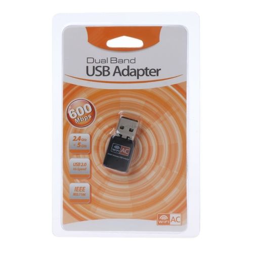 CD CDD D - Creacube Carte réseau USB sans fil, récepteur Wifi, 600m, 2.4/5G, antenne pour touristes, pour ordinateur, LAN, pour PC