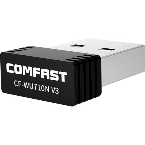 Black CF-WU710NV3 - Comfast Mini adaptateur wi fi USB RTL8188EUS 2.4G, dongle 150Mbps, stérilisation 11b/g/n, émetteur récepteur wi fi, carte réseau, antenne