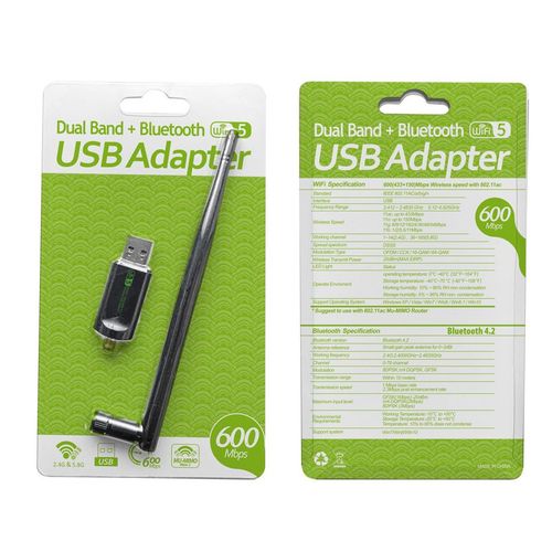 Gratuit avec bt b - Creacube Carte réseau USB sans fil, récepteur Wifi, 600m, 2.4/5G, antenne pour touristes, pour ordinateur, LAN, pour PC