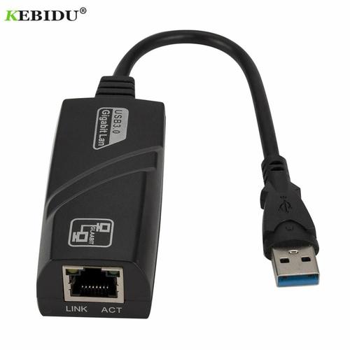 Noir - EllBIDU Adaptateur USB 3.0 vers Gigabit Ethernet RJ45 LAN , Carte Réseau Filaire pour PC, Vente en Gros