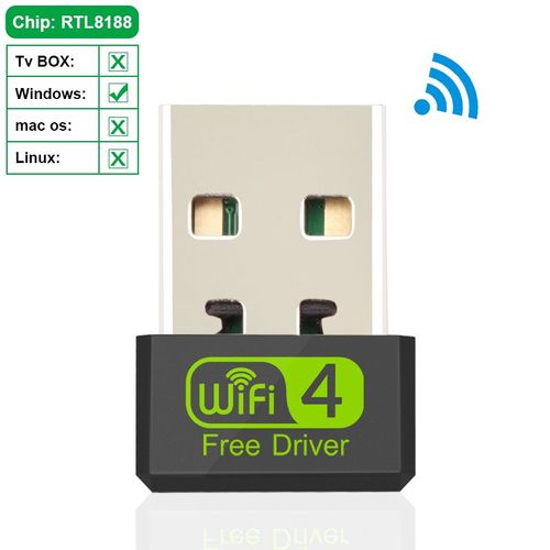 Conducteur gratuit - Mini adaptateur USB Lan pour PC portable, 150Mbps, USB 2.0, carte réseau sans fil 2.4G, stérilisation 11n, dongle Ethernet WiFi