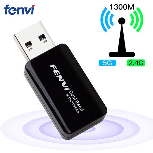 F-AC1300U - Mini récepteur USB sans fil pour ordinateur portable, adaptateur WiFi, carte réseau Wlan, PC, dongle, bande de touristes, stérilisation, 11n, g, b, ac, 1300Mbps, 2.4G, 5 mesurz