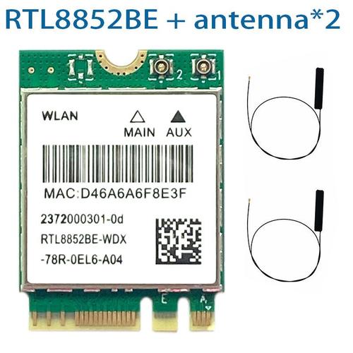 Realtek RTL8852BE Carte Réseau WiFi 6 1800Mbps BT 5.0 Bi bande Sans Fil Adaptateur Wi Fi 802.11ac/ax 2.4G/5Ghz MU MIMO Pour Win 10