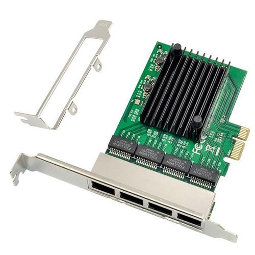 JAUNE - RJ 45 4 Port Ethernet Serveur Adaptateur Gigabit Carte Réseau PCI E bronchWild