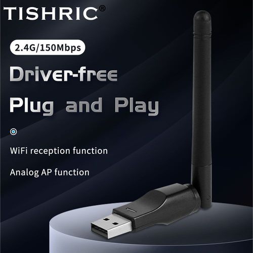8188 150m 2,4g - TISHRIC Adaptateur USB Wifi 2.4G &amp 5GHz, antenne récepteur, stérilisation USB 11n/g/b, dongle Ethernet, carte réseau sans fil