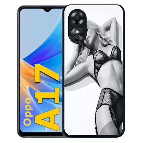 Coque Pour Oppo A17 - Femme Sexy Noir Et Blanc - Silicone - Noir