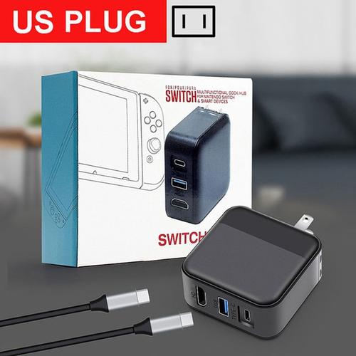 Adaptateur secteur S6 de charge Nintendo Switch USB 3.0 Type-C connecteur  HD convertisseur TV accessoires de console Nintendo Switch Nit/h[article  pour ce lien:US Plug ]