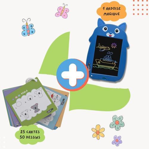 Creativpad - Pack Ardoise Magique Mon Petit Chien 9 Pouces Bleu + Cartes Dessin Par Étapes